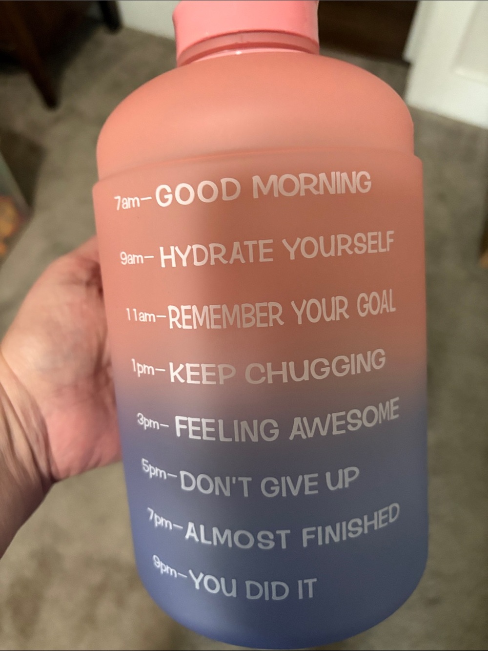 Motivational Ombre Water Bottle - Pink to Blue